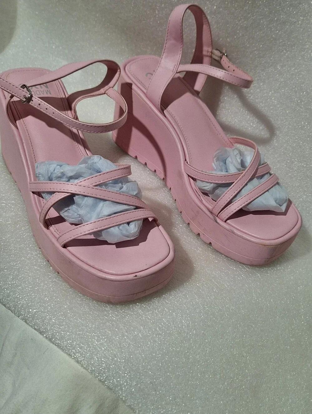 Pink Platform Wedge Sandals - Women